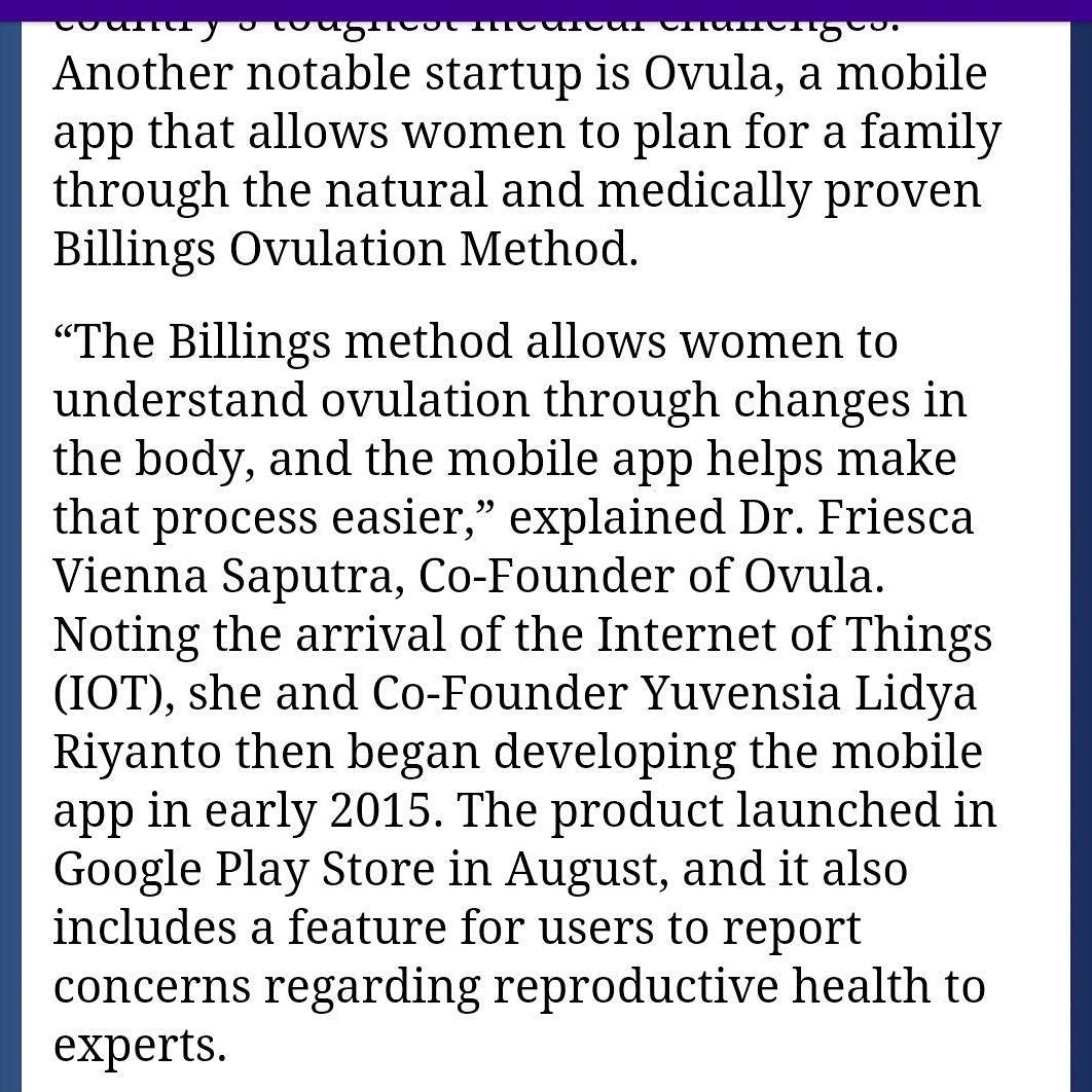 OvulaApp's tweet photo. Ovula on yahoo news #PahamiPerempuan #SSWJakarta 
https://t.co/GVKikeJJVY http://t.co/fjIetU9M4K