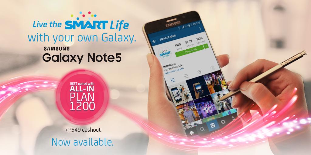 LiveSmart's tweet image. The new #SmartNote5 can now be yours to explore! Get it now with All-in Plan 1200! Avail here: smrt.ph/SmartNote