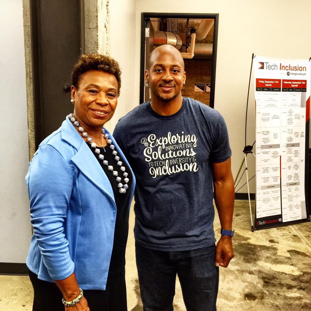 waynesutton's tweet image. A big thanks to Congresswoman Barbara Lee @repbarbaralee for opening up #TechInclusion15 day two on Sat.