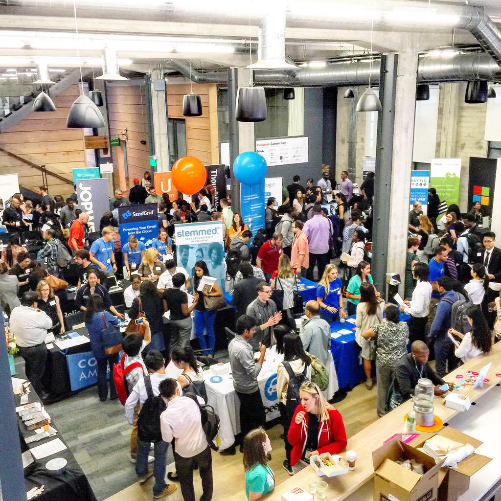 waynesutton's tweet image. Take a close look at this photo from the #TechInclusion15 career fair... #nopipelineproblem !