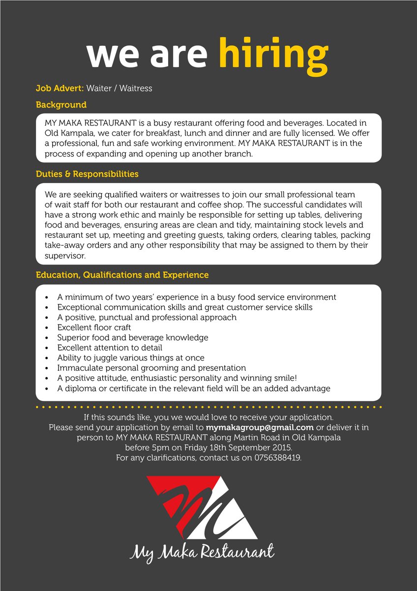 you just may be the person we looking for to join our team...#WE_HIRING