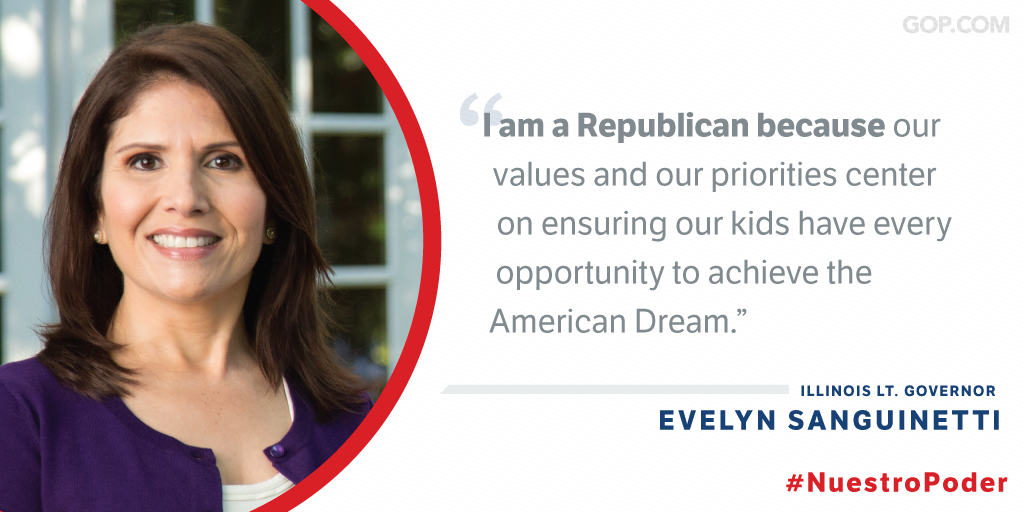 RNCLatinos's tweet photo. IL 1st Latina Lt. Governor @LtGovEvelyn is Republican because… #HHM http://t.co/AGtjZiPuDZ