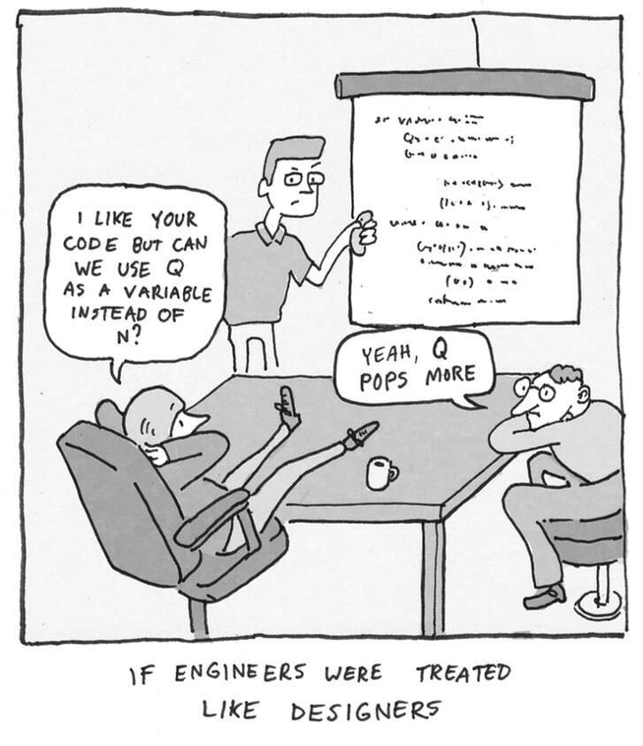 designprobs's tweet image. If engineers were treated like designers...#designprobs #graphicdesignproblems