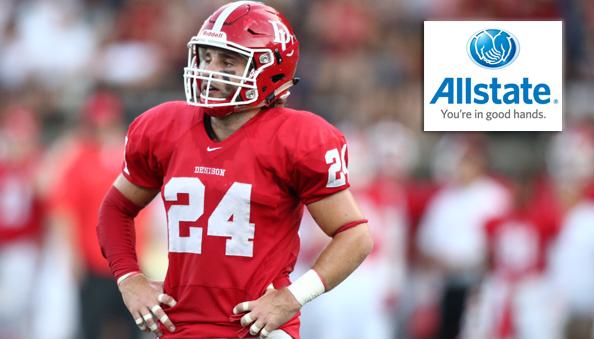 1/2 Lucas Romick <a href="/LucasJames25/">Lucas James</a> has been named to the 2015 Allstate Good Works Team.1 of 22 in the USA #DenisonProud