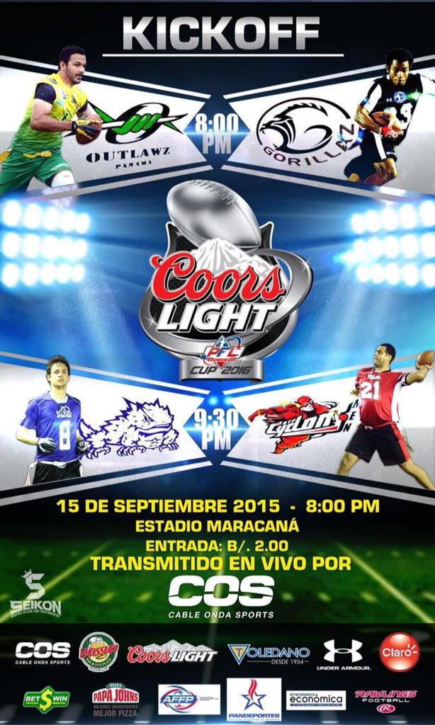 GAMEDAY!!!

LLEGO EL DÍA. KICKOFF DE LA PFL COPA @COORSLIGHTPTY 

No te lo puedes perder. <a href="/cableondasports/">Cable Onda Sports</a>