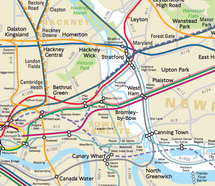 MapLondon's tweet photo. TIL there is a *geographical* tube/rail map published (internally) by TfL, &amp; it’s rather nice: http://t.co/cmke4E5J1s http://t.co/y4bUXuD0Sa