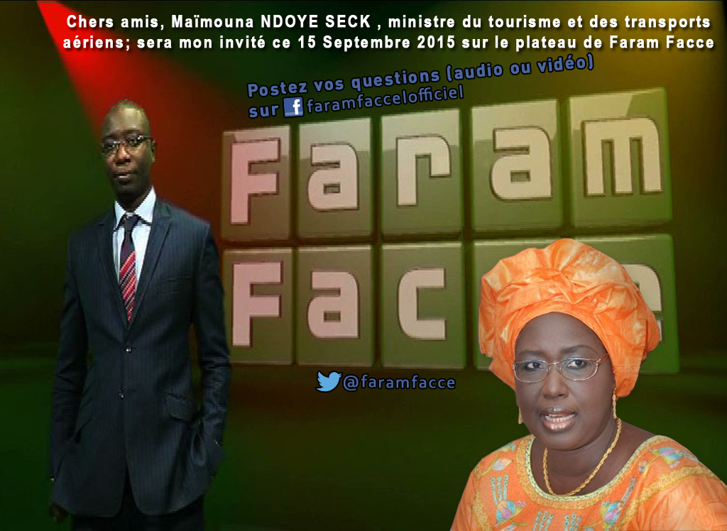 faramfacce's tweet photo. #faramfacce invité Maïmouna Ndoye Seck #tourisme transports aériens #senegal send questions https://t.co/4icxinyJDi http://t.co/Xl4gtOlZui