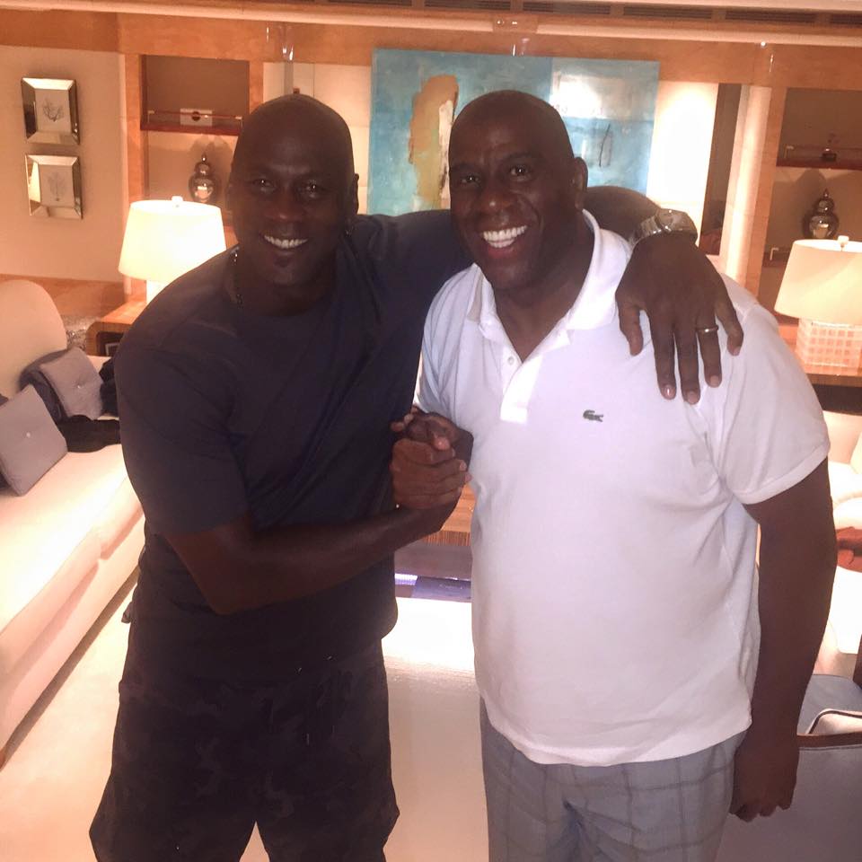 NBA's tweet image. MICHAEL x MAGIC, 9/14/15. (via @MagicJohnson)