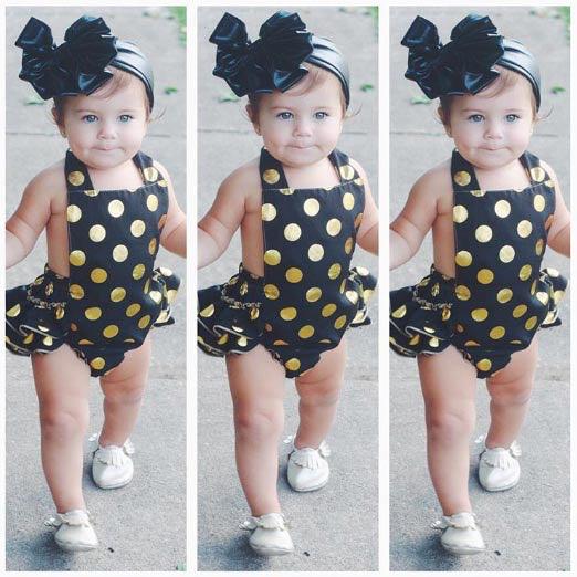 ShopTIBB's tweet image. Black and Gold Romper :: #cutenessoverload :: TheIttyBittyBoutique.com