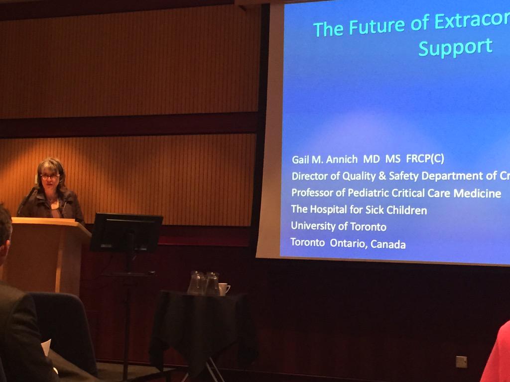 Gail <a href="/SickKidsNews/">The Hospital for Sick Children (SickKids)</a> speaks about the future of ecmo <a href="/ELSOOrg/">ELSO</a> <a href="/Bham_Childrens/">Bham Children's Hosp 💙</a> <a href="/PICSociety/">Paediatric Critical Care Society</a> #pics2015