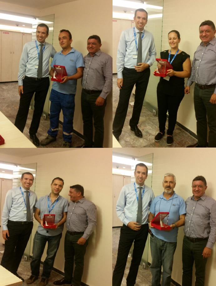 Genel Müdürümüz sn.Yücel Yazıcı 10. yılını dolduran personelimize plaketlerini teslim etti.