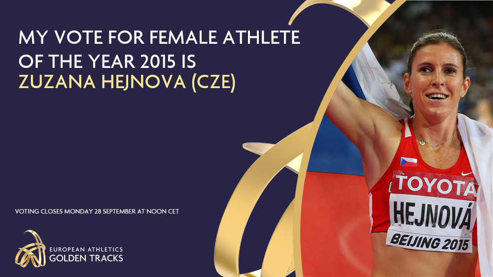 Retweet to vote for <a href="/CzechAthletics/">Czech Athletics</a> Zuzana #Hejnova as your <a href="/EuroAthletics/">European Athletics</a> #AthleteoftheYear 2015 #GoldenTracks