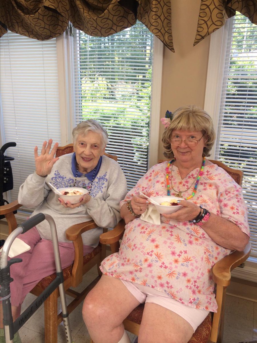 These gals are loving the ice cream treat! #bananasplit