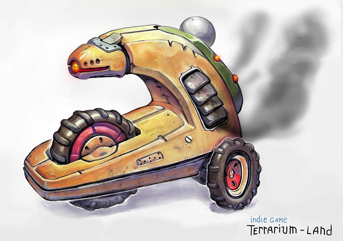 WheelBot. Version of the enemy for indie game 'Terrarium-land'.
#Terrarium_land,#gamedev,#indiedev,#robots #art