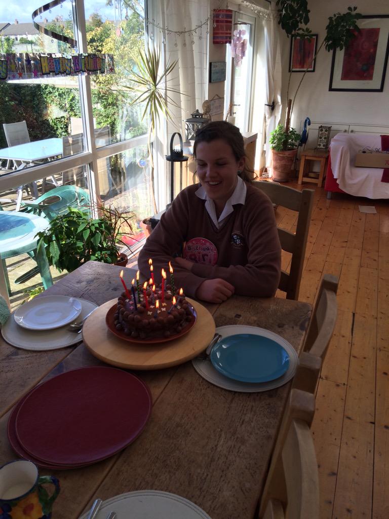 barbarascully's tweet photo. Finally going home to toast my baby properly - with a big glass of water. 15 today #madmia #madeacake #supermom http://t.co/m4IeL1ik48