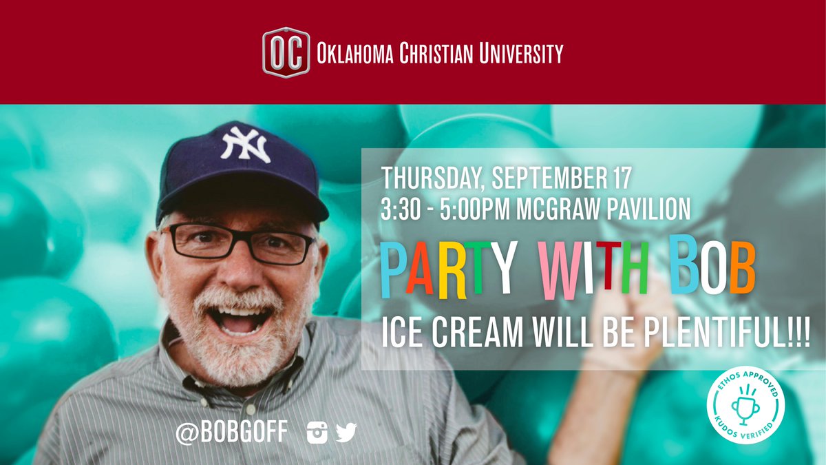 OCethos's tweet image. Party with Bob Goff this Thursday. There will be ice cream....and @bobgoff!