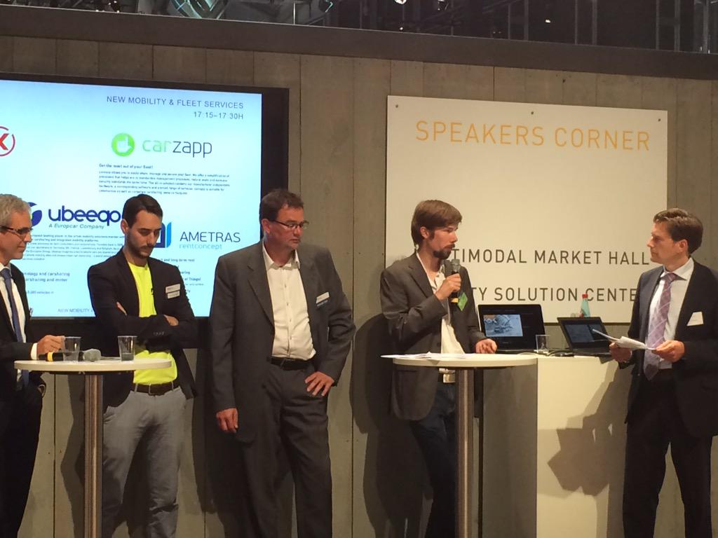 Oliver CEO <a href="/carzapp/">carzapp</a> EIT Digital coached, on stage <a href="/NwMobilityWorld/">New Mobility World</a> @iaamesse #startup #IAA2015 #carsharing #mobility