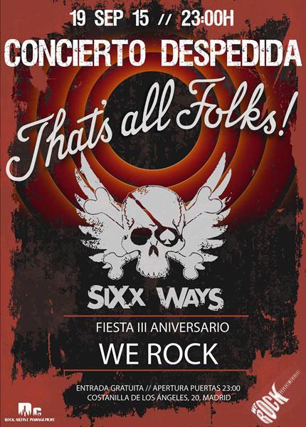 .<a href="/SixxWays/">Sixx Ways</a> anuncia la lista de colaboradores para su despedida en la sala @WEROCKMADRID: mariskalrock.com/?p=75471