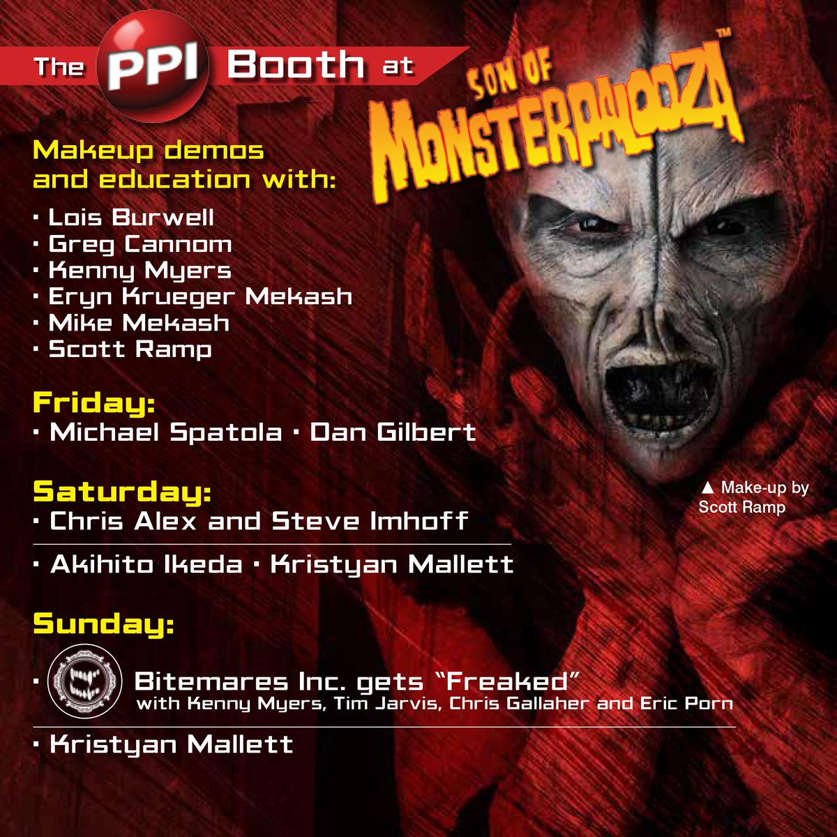 Son of #Monsterpalooza is this weekend! Check out the killer #makeupartists at our booth!