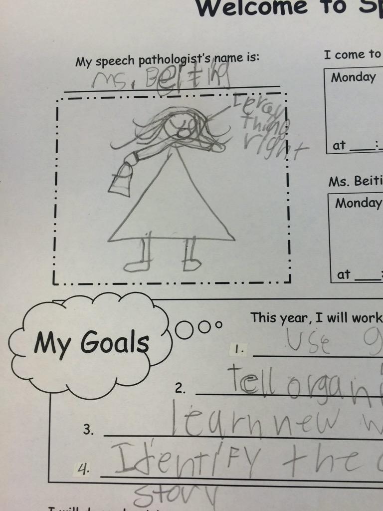 TQStarSLP's tweet photo. Ms. Beiting says, "Learn things right!" (Do I really?!) At least my hair is looking great today! #tqtweet http://t.co/KwkKg5g5Z3