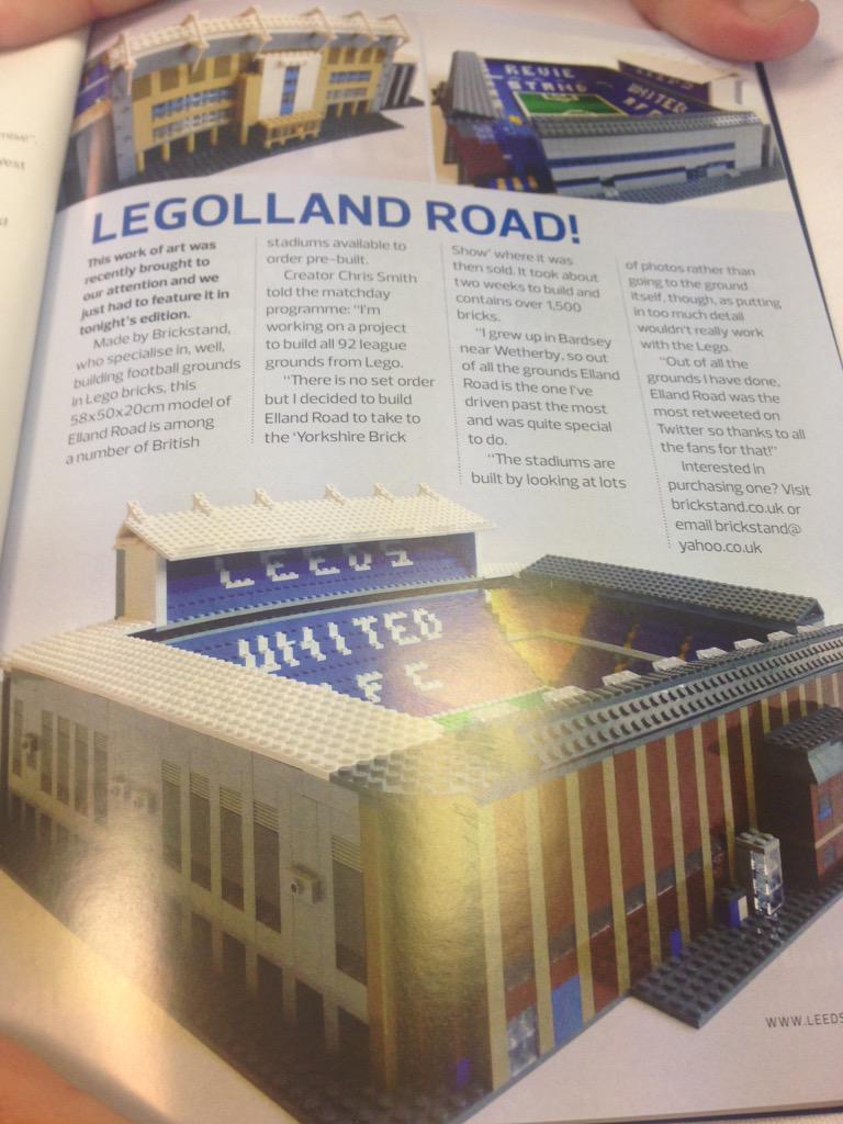 I'd Radebe Leeds Road out of Lego is in tonight's matchday magazine. @brickstand #lufc http://t.co/DGraiYv6Nz" / Twitter