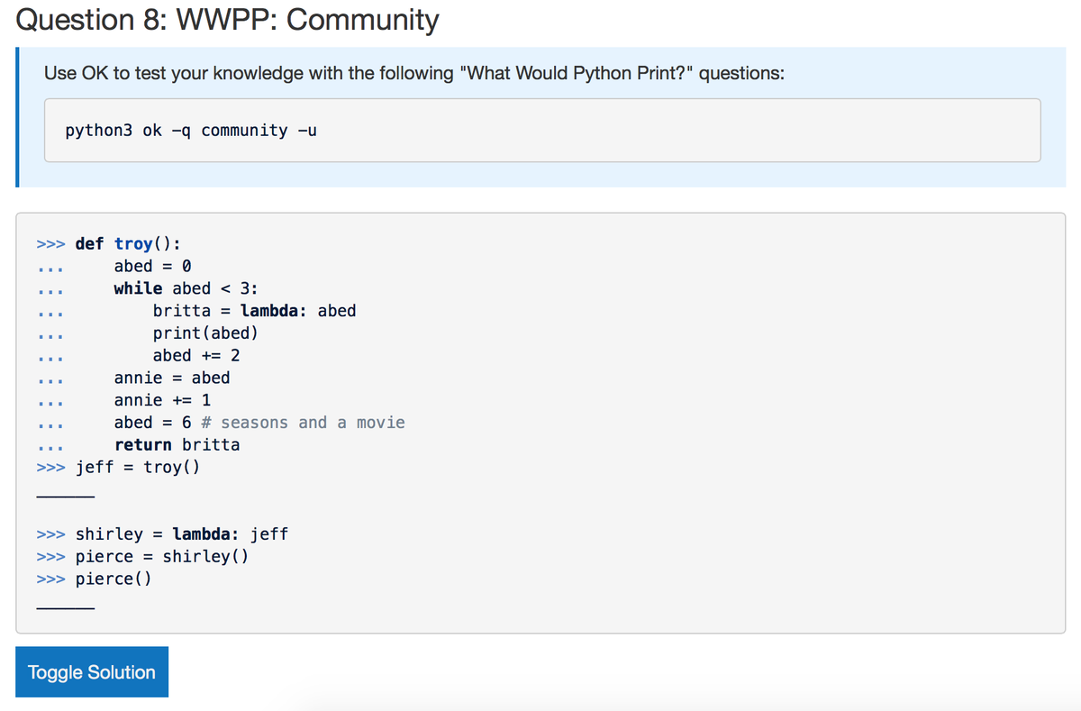 when your cs homework references community @communitytv