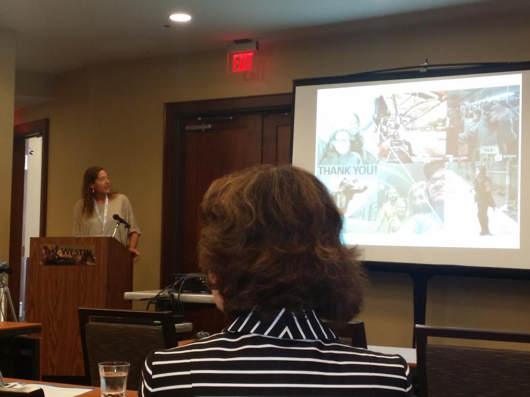 TopekaMetroKDOT's tweet image. Stephanie Brooks, Michael Baker Int shows communication tools used to promote CT FAST TRACK campaign. #TransComm 2015