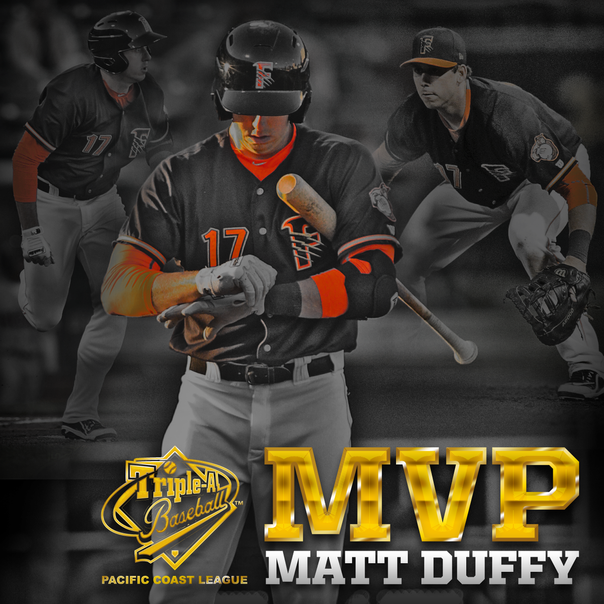 FresnoGrizzlies's tweet photo. Matt Duffy (@meduffy13) is your 2015 Pacific Coast League MVP. Story || http://t.co/9eBGAgkURJ #Growlifornia #MiLB http://t.co/wCRaFXPPg6