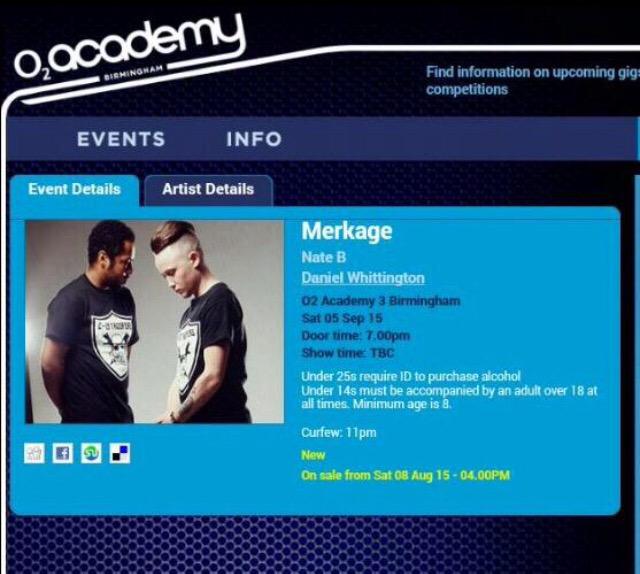 PammyBlun's tweet image. This Saturday 5th sept,doors open 7pm #merkage #albumlaunch #02Academy #birmingham