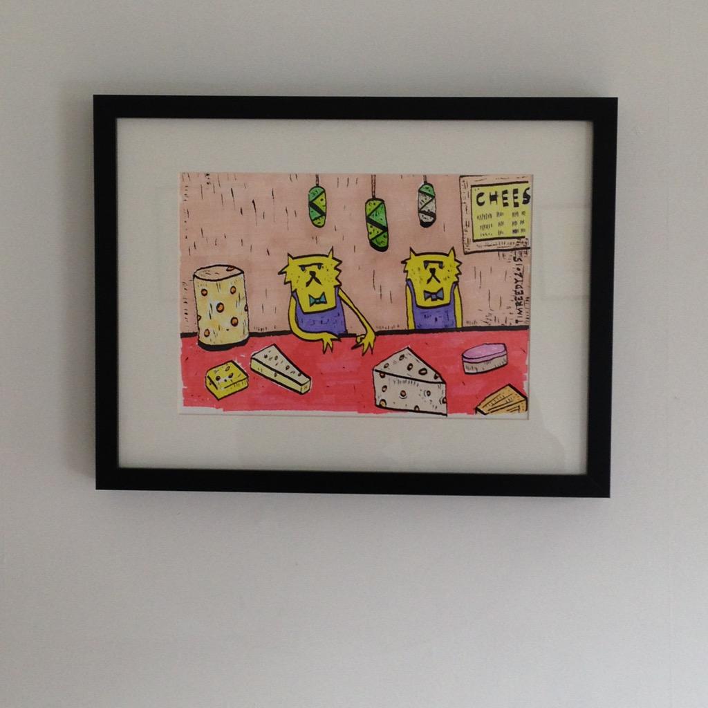 _timreedy's tweet photo. Looking for a present? All original work for sale @frothandrind Opening Night A4-size £175.00 (framed). http://t.co/8SFNscDeXq