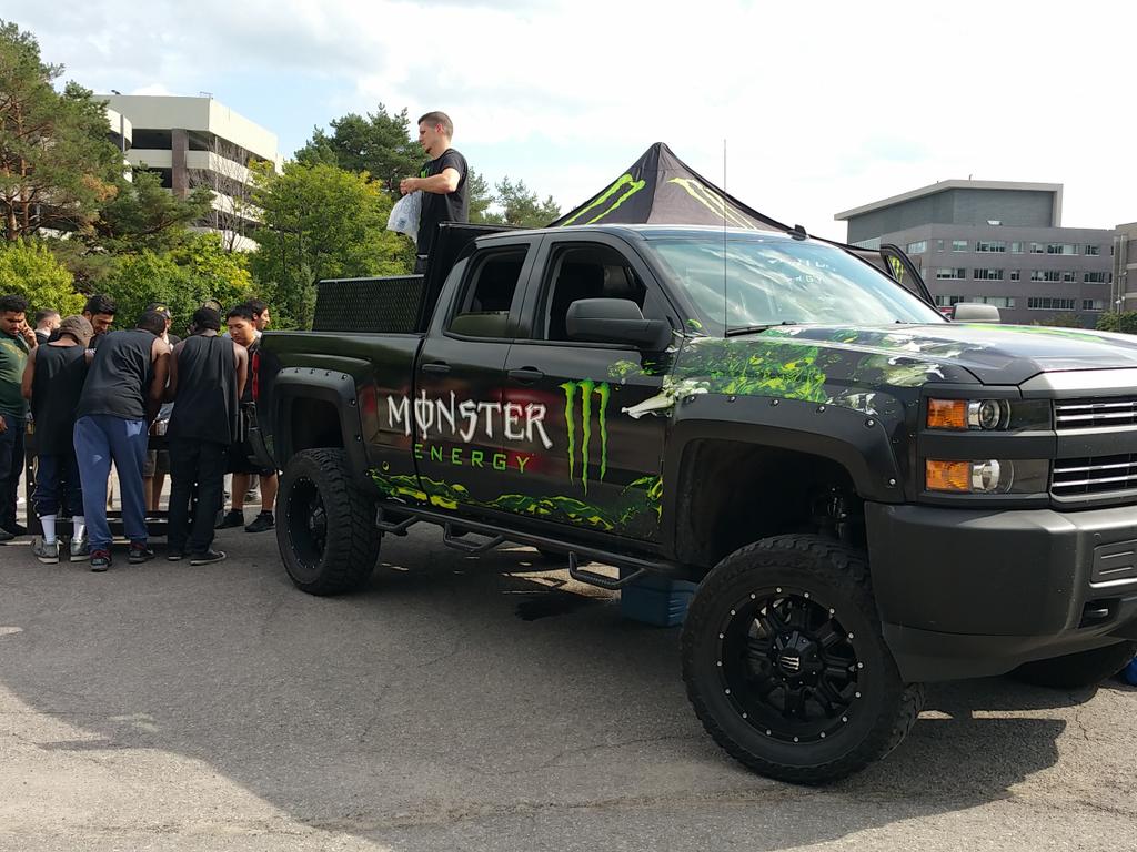 The Monster Energy truck just rolled up to hand out FREE Energy