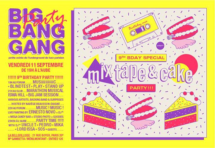 Save the date <a href="/BBGPARTY/">BigBangGang</a> bday ven11 septembre @LaBellevilloise <a href="/PedroLeDj/">Pedro Le Dj</a> <a href="/UncleTex/">tex lacroix</a> <a href="/DjMikaSega/">DjMikaSega</a> <a href="/DeejaySoS/">DJ SOS AkA SOS MONEY</a> and me!!!