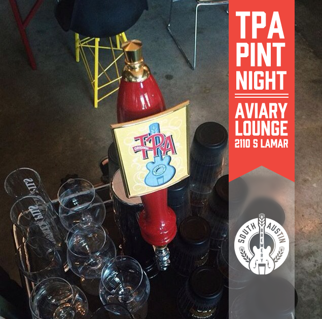 SABrewery's tweet photo. Chill at @Aviarydecor​, the best little lounge in town, for a TPA pint night tonight! http://t.co/BzThXDLaUs
