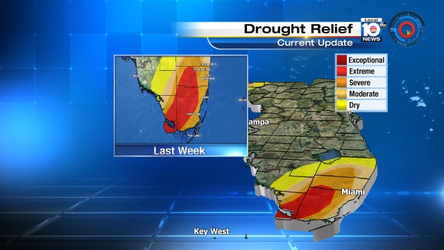 Drought Conditions improve for South Florida.  More #rain still needed. #MIA #FLL http://t.co/oHkeciGo8G
