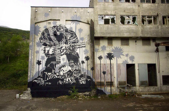 Awesome piece by <a href="/stencilcity/">Jennifer Bergman</a> for <a href="/upnorthfestival/">UpNorthFestival</a> (📷<a href="/henrikhaven/">Henrik Haven</a>)