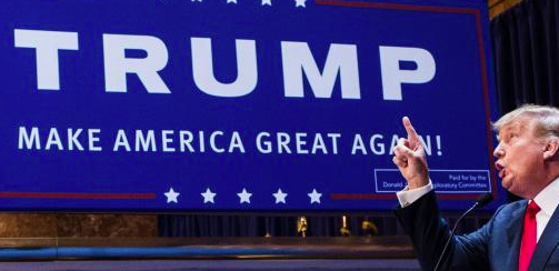 espiekermann's tweet photo. OMG! Trump campaign uses my FF Meta on their poster! Only for the subline, but still embarrassing … http://t.co/vZfqkMVJcr