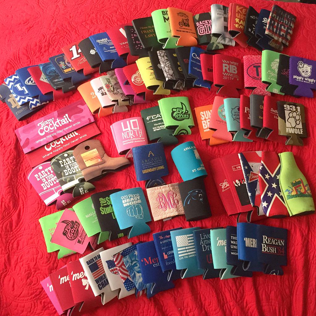 Blair_McGuirt's tweet photo. Hi my name is Blair, and I have a koozie prob- I mean collection 😳😁🙆🏽 #82andcounting @CoolCanMonthly http://t.co/QahvdesFWd
