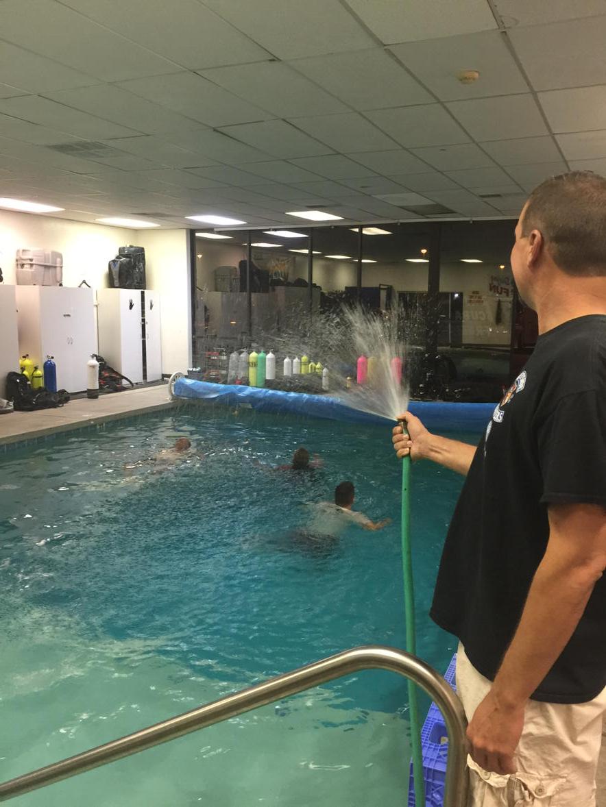 #Divemaster class...keep those heads out of the water!