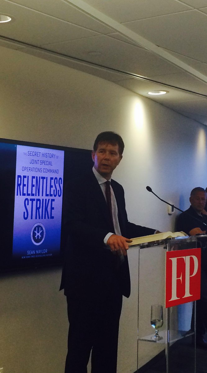ForeignPolicyPR's tweet photo. FP's @SeanDNaylor reading an excerpt from his new book, #RelentlessStrike: The Secret History of JSOC. Out today! http://t.co/kNq7Qubhsm