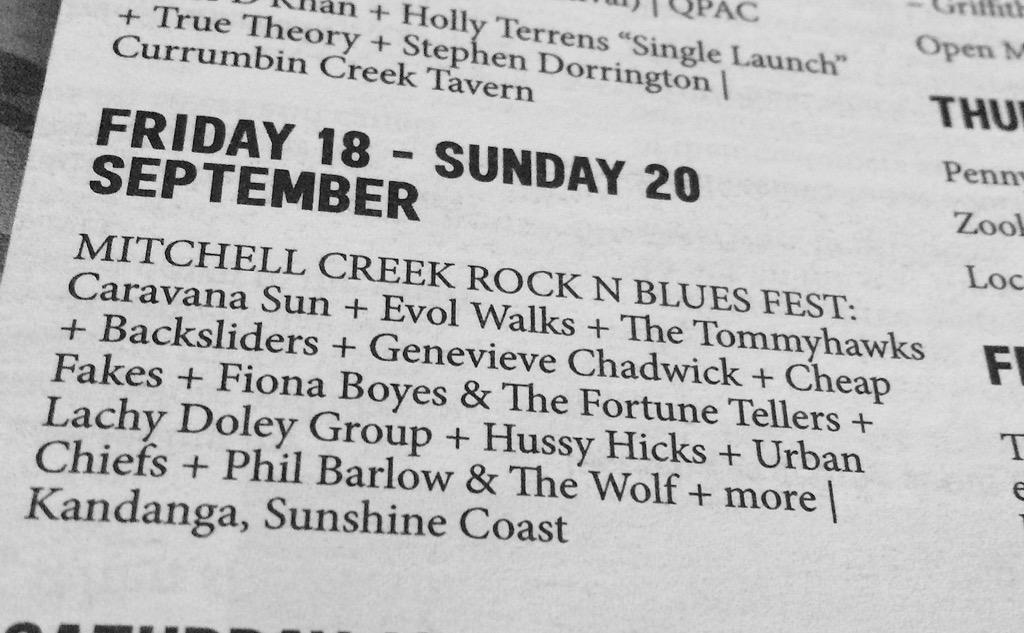 Two weeks to go &amp; counting! <a href="/CaravanaSun/">Caravãna Sun</a> <a href="/EvolWalks/">Evol Walks</a> <a href="/THETOMMYHAWKS/">THE TOMMYHAWKS</a> <a href="/cheapfakes/">Cheap Fakes</a> <a href="/LachyDoley/">Lachy Doley</a> <a href="/PhilBarlowWolf/">PhilBarlowandTheWolf</a> + 39 more