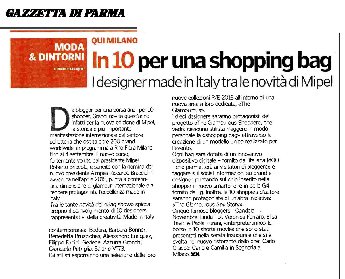 V73Official's tweet photo. In 10 per una shopping bag #Mipel108
#V73 su Gazzetta di Parma http://t.co/D6iTwyKkn5