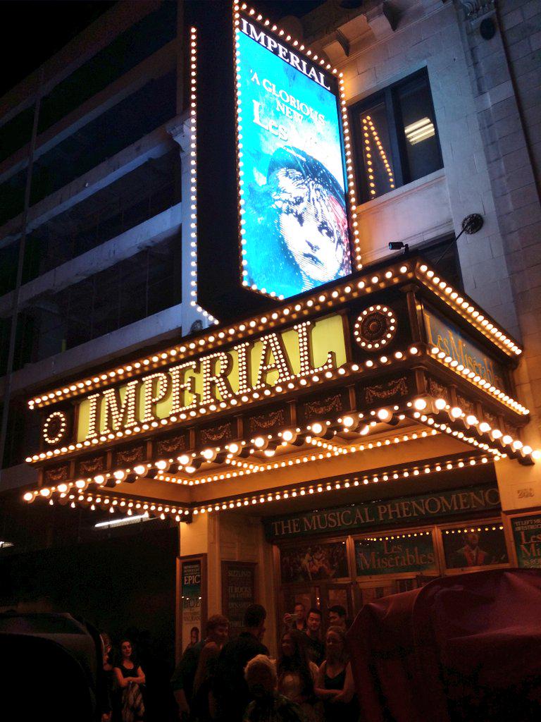 Just spent an amazing night at @LesMizBway in the first row, thank you so much @GradSEAS for this opportunity!