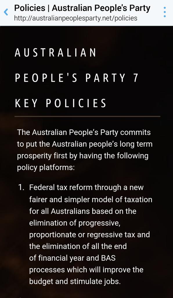 Stor mængde kabine fætter Nathan Lee Twitterissä: "Australian people's party policy: eliminating  proportional taxes, progressive taxes AND regressive taxes. Wait..wut?  http://t.co/vIKk16II8f" / Twitter