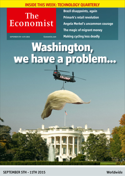 TheEconomist's tweet photo. "I love covers, especially, it would be an honour...You have a great magazine." Donald Trump http://t.co/7qzQ2VLMqD http://t.co/w5ktM27TJJ