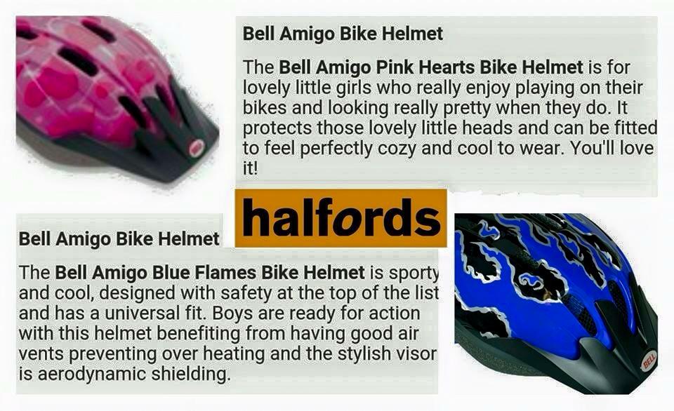 Girls like to look pretty? Boys like to look sporty? Gender stereotyping starting young. BIG HUGE FAIL <a href="/Halfords_uk/">Halfords</a>