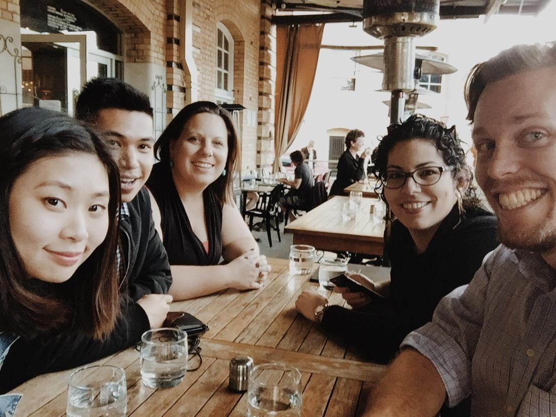 Nadine_Zrinzo's tweet photo. Friday knock of drinks with the Bright Team. First #partoffive! http://t.co/SD7JNc76Io