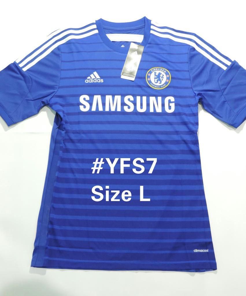 yapfootball's tweet photo. #YFS7 Chelsea Home 2014-15 | Size L (74×54cm) | BNWT | Kaen juara liga inggris juga last season samsung nih! http://t.co/pZUo1CtgYB