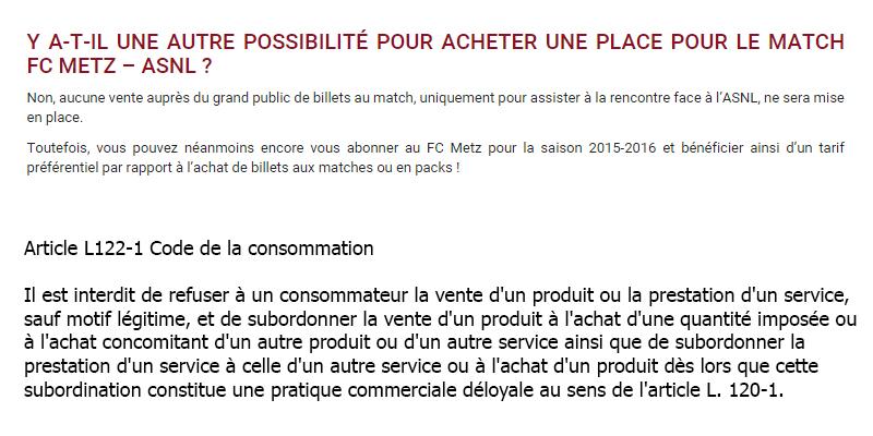 fcmetzstats's tweet image. Dites @60millions vous en pensez quoi de la Billeterie du #FCMETZ ?
Pratique commerciale déloyale ou pas ?