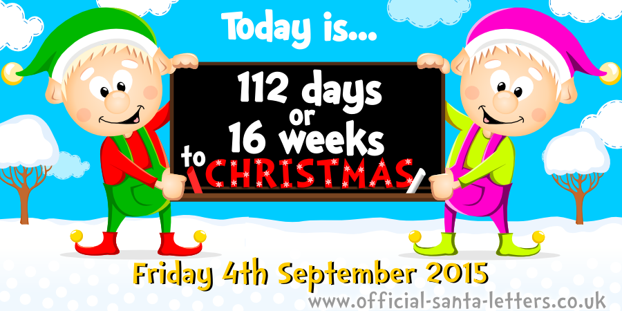 OfficialSanta's tweet photo. π
π»ππβοΈπ
π»ππβοΈ
Today is...
112 DAYS or 16 WEEKS
to CHRISTMAS!!!
π
π»ππβοΈπ
π»ππβοΈ
#ChristmasCountdown #OfficialSanta http://t.co/7aRWsyshqv