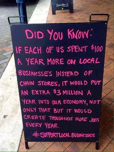 retailmentoring's tweet photo. EVERYDAY is Independents day! Avoid the #bigbox and chain shops #ShopAndEatLocal http://t.co/8YdCRimtEW